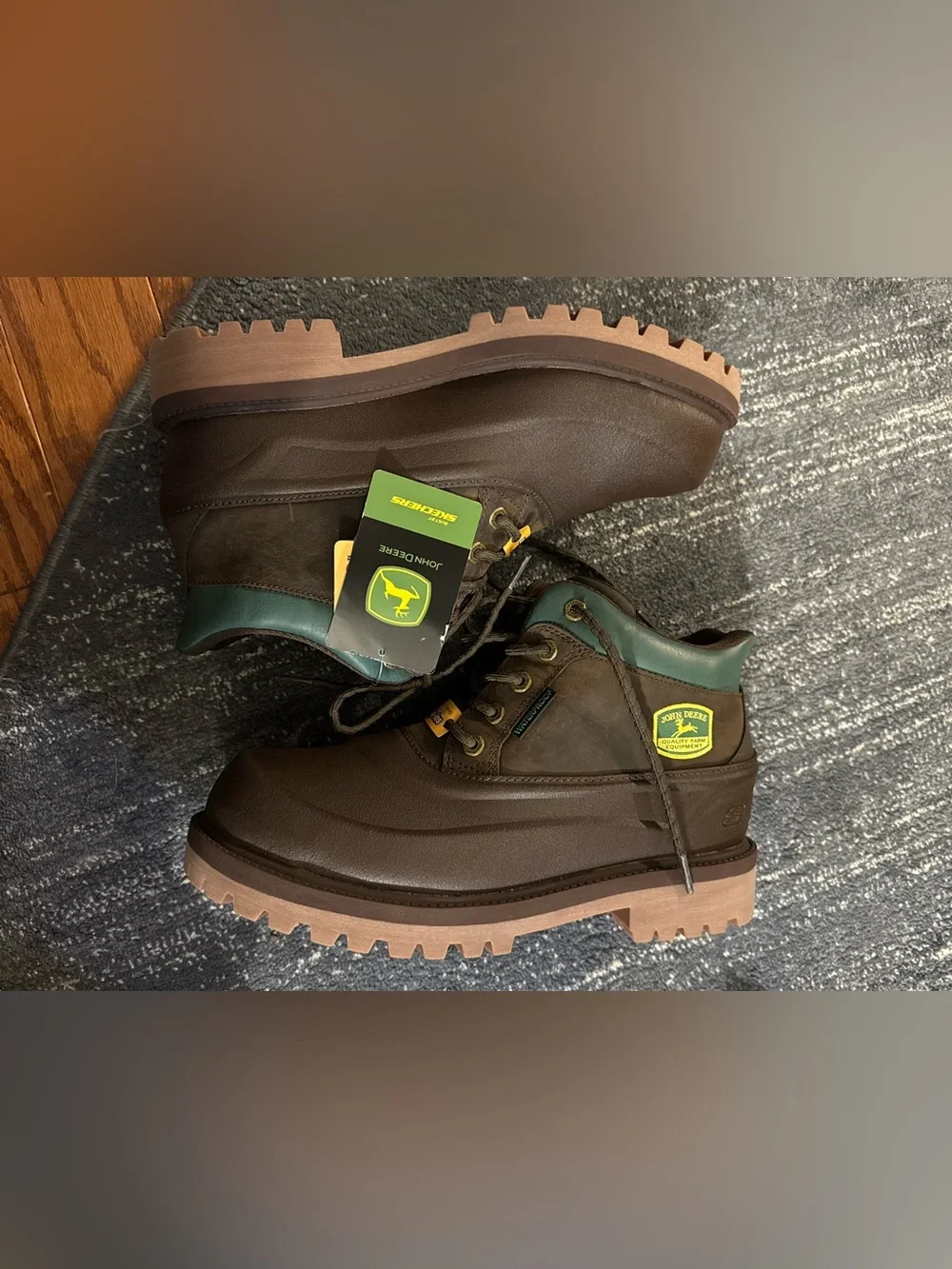 Skechers / John Deere Men's Sergeants Slip-Ins Chocolate Work Boots Size 10 US